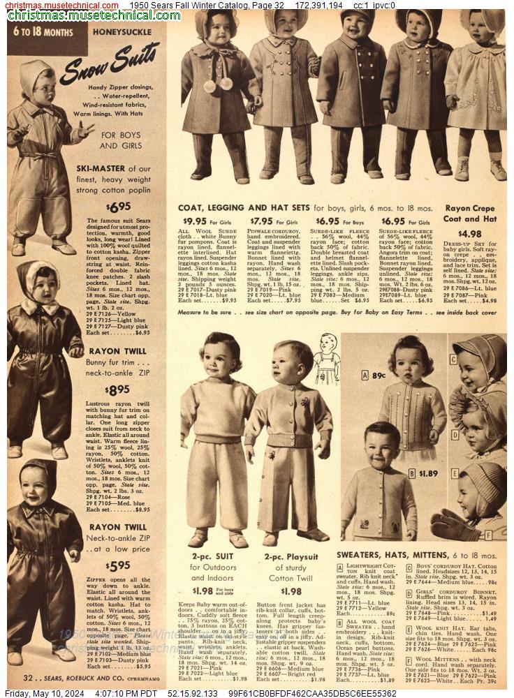 1950 Sears Fall Winter Catalog, Page 32