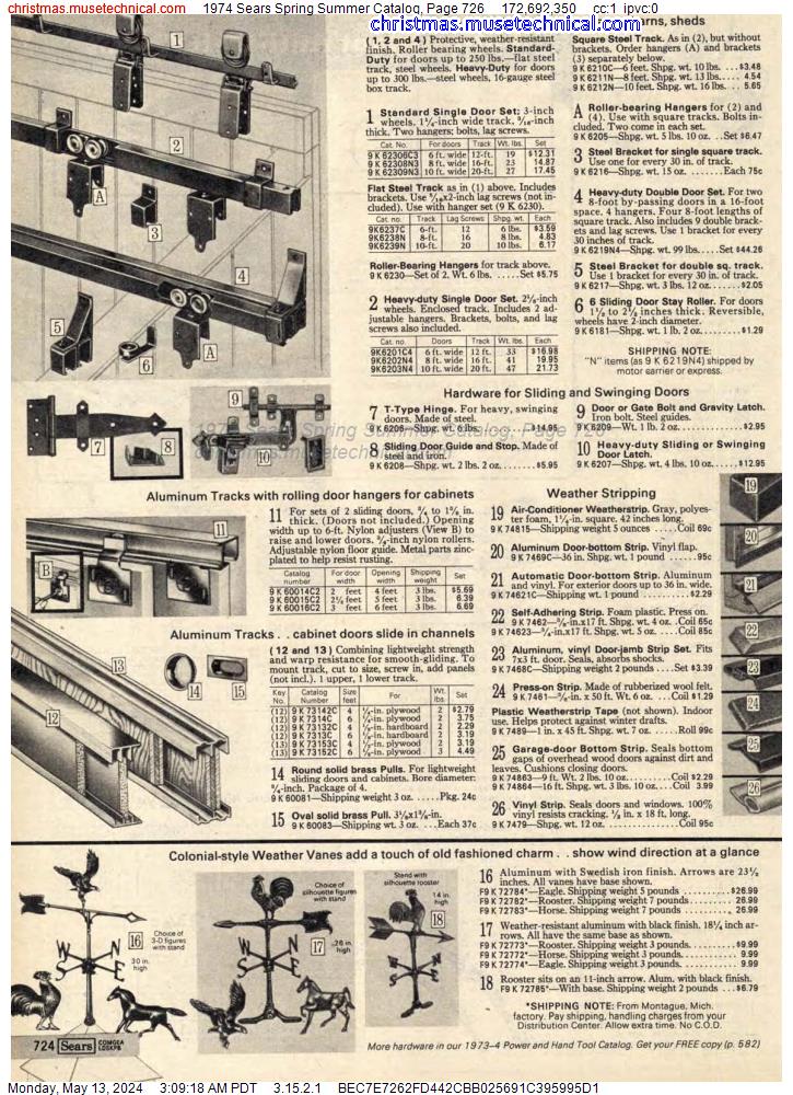 1974 Sears Spring Summer Catalog, Page 726