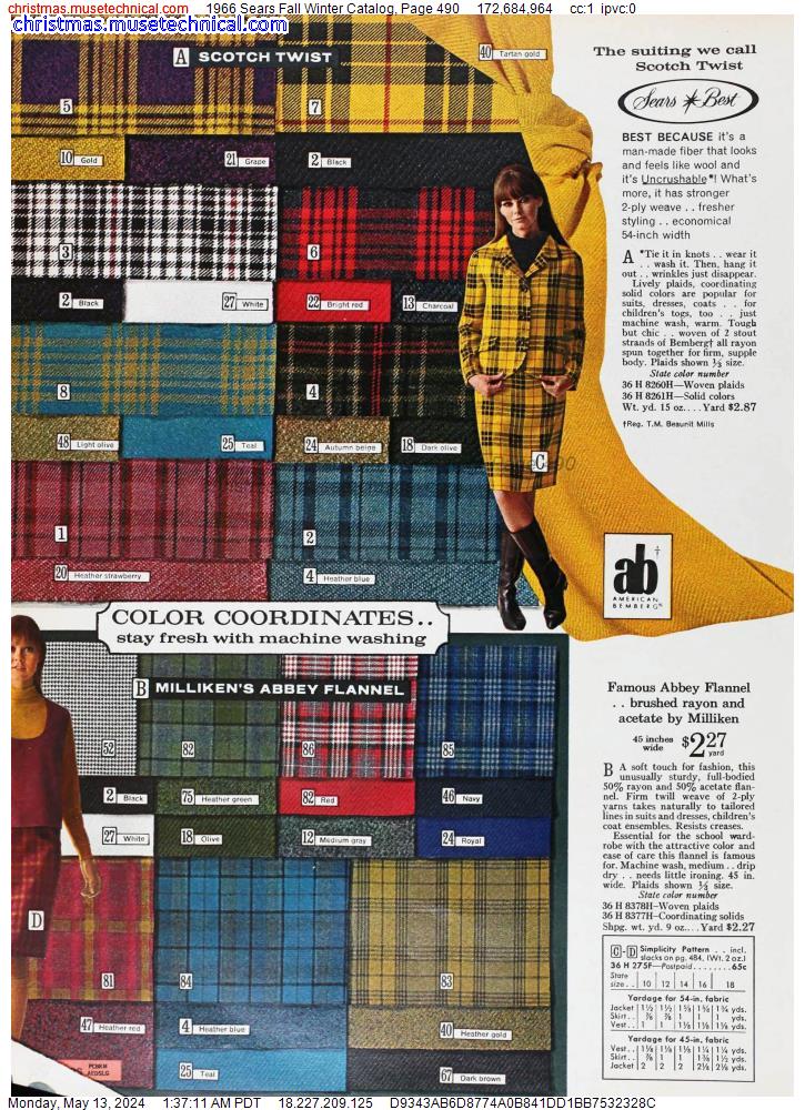 1966 Sears Fall Winter Catalog, Page 490
