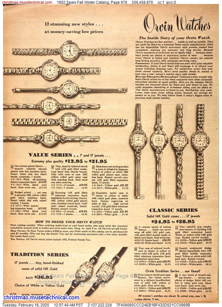 1952 Sears Fall Winter Catalog, Page 978