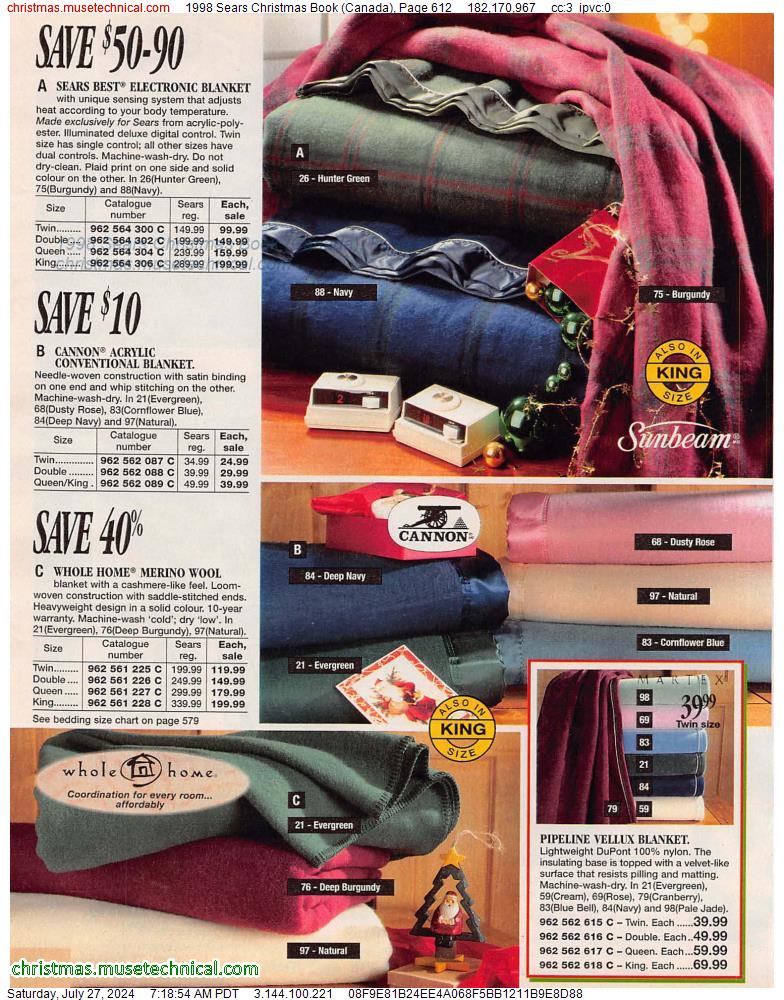 1998 Sears Christmas Book (Canada), Page 612