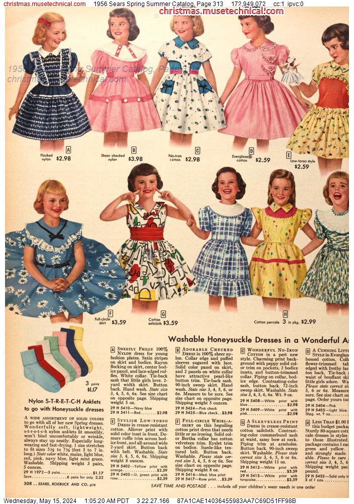1956 Sears Spring Summer Catalog, Page 313