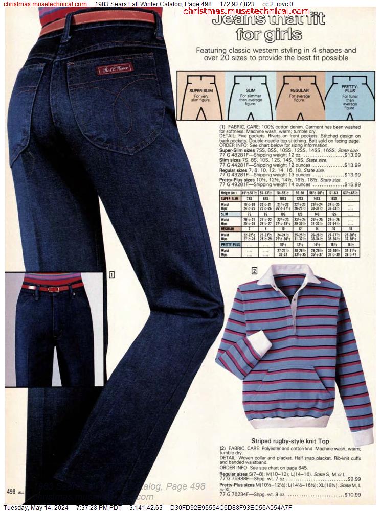 1983 Sears Fall Winter Catalog, Page 498