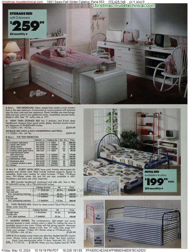 1991 Sears Fall Winter Catalog, Page 553