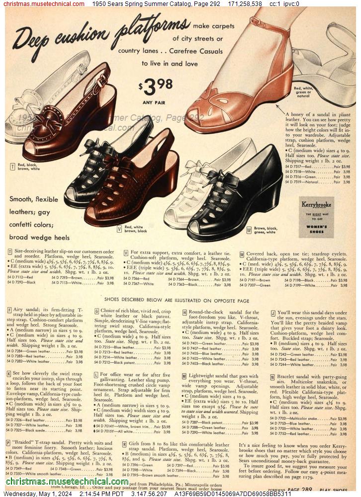 1950 Sears Spring Summer Catalog, Page 292