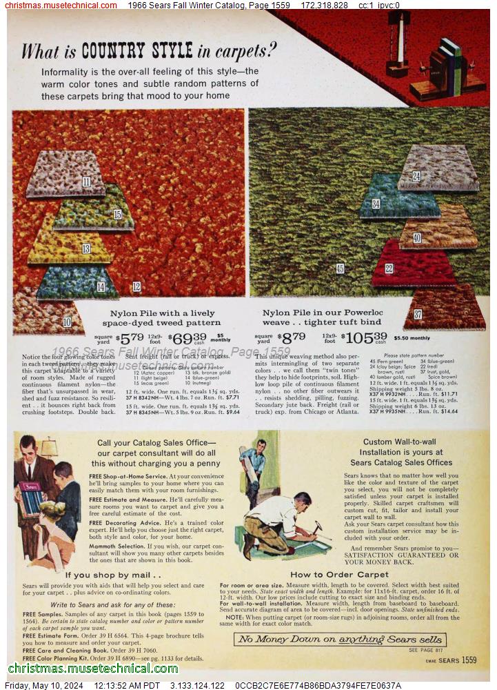 1966 Sears Fall Winter Catalog, Page 1559