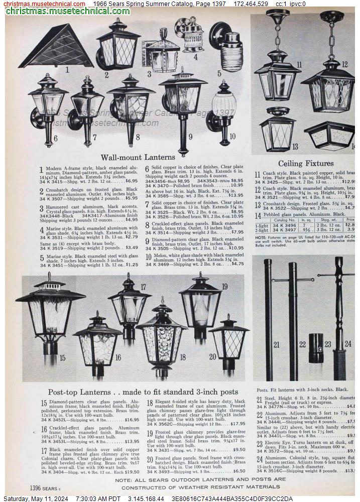1966 Sears Spring Summer Catalog, Page 1397