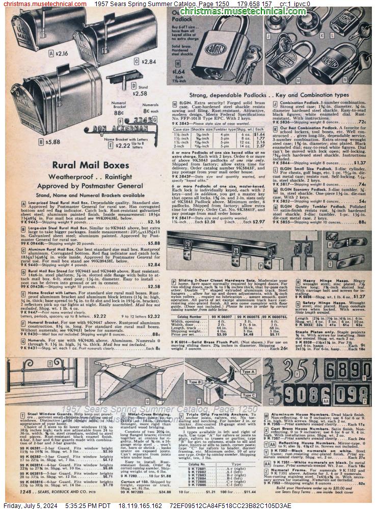 1957 Sears Spring Summer Catalog, Page 1250