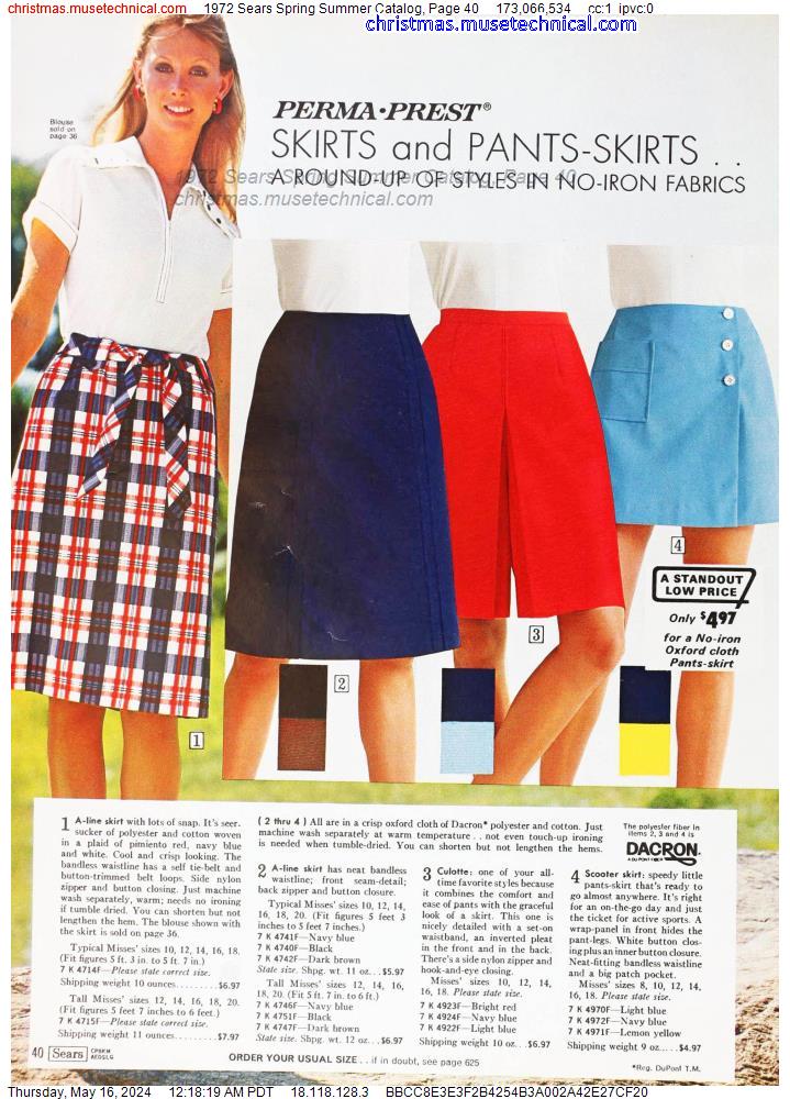 1972 Sears Spring Summer Catalog, Page 40