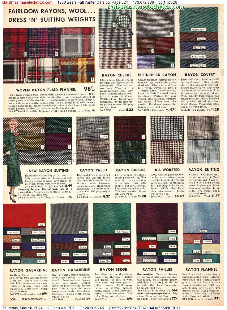 1950 Sears Fall Winter Catalog, Page 521