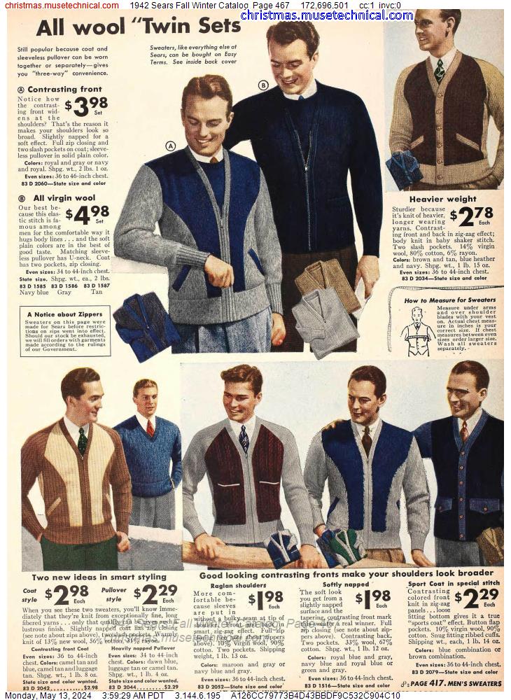 1942 Sears Fall Winter Catalog, Page 467
