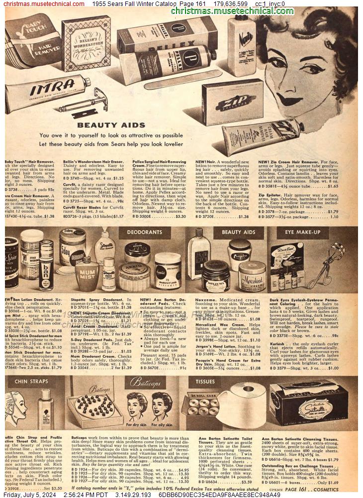 1955 Sears Fall Winter Catalog, Page 161