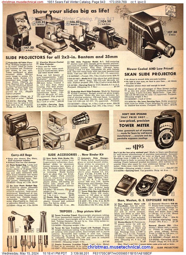 1951 Sears Fall Winter Catalog, Page 943