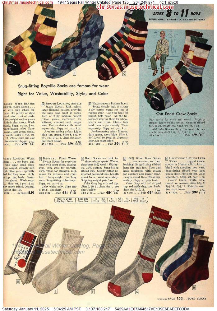 1947 Sears Fall Winter Catalog, Page 125