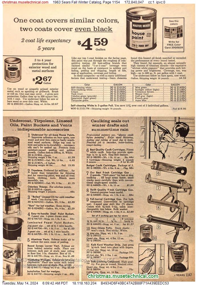 1963 Sears Fall Winter Catalog, Page 1154