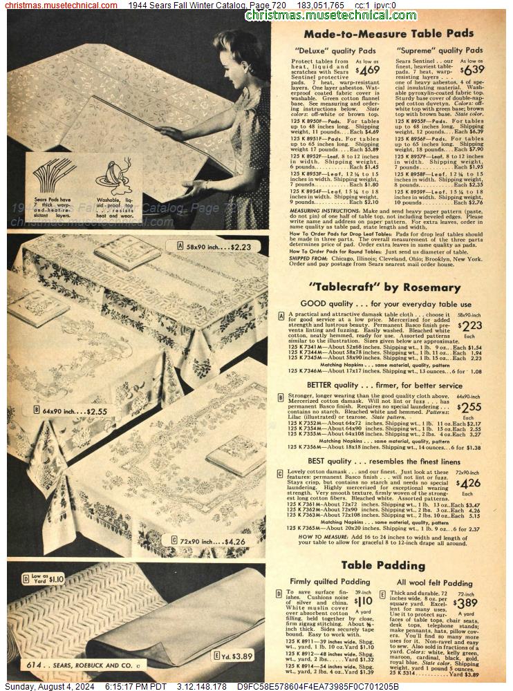 1944 Sears Fall Winter Catalog, Page 720