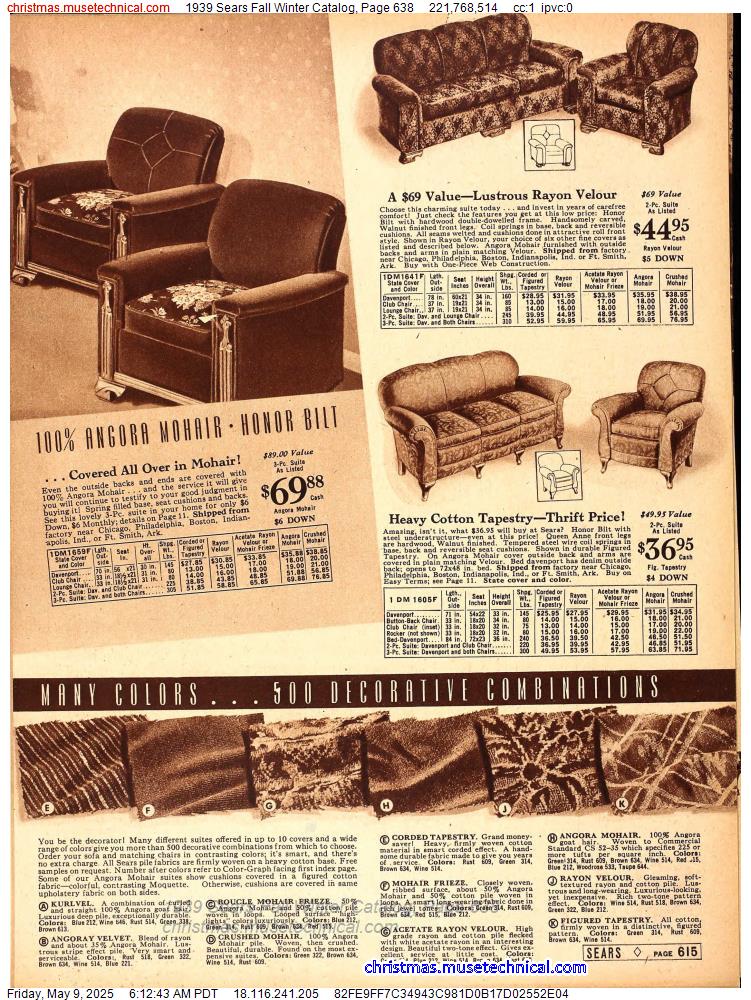 1939 Sears Fall Winter Catalog, Page 638
