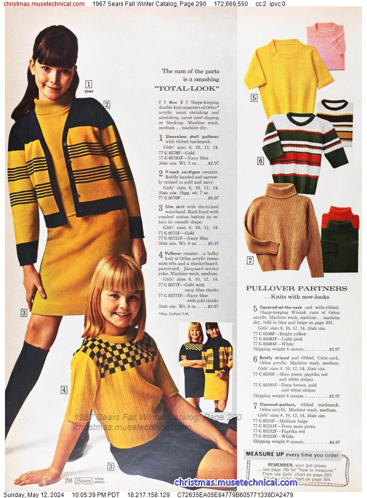 1967 Sears Fall Winter Catalog, Page 290