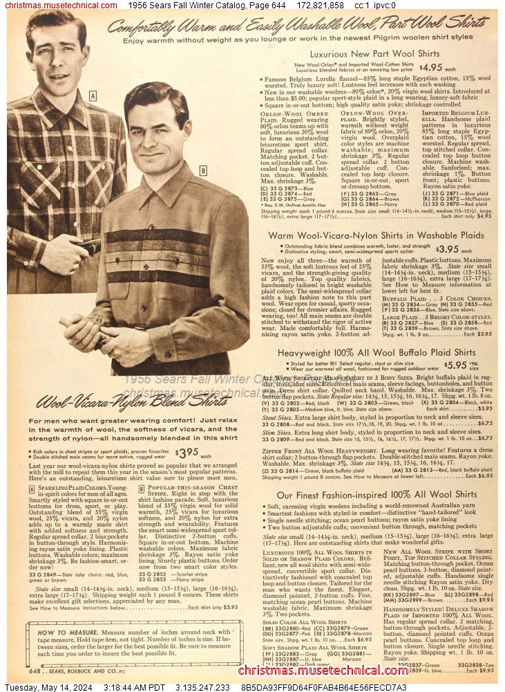 1956 Sears Fall Winter Catalog, Page 644