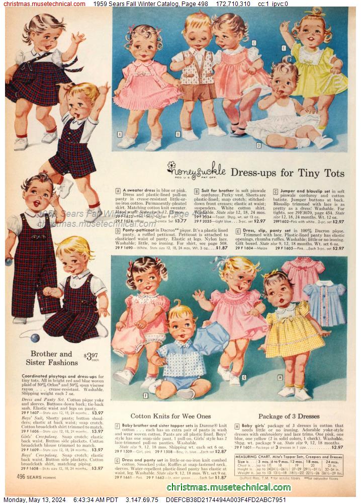 1959 Sears Fall Winter Catalog, Page 498