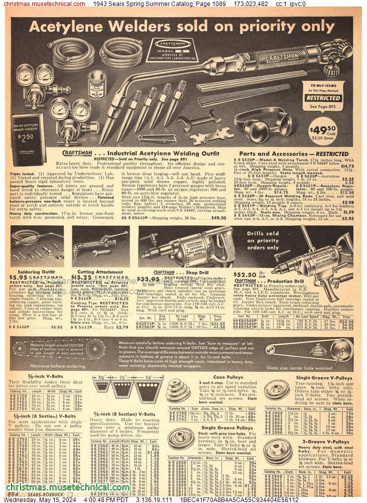 1943 Sears Spring Summer Catalog, Page 1089