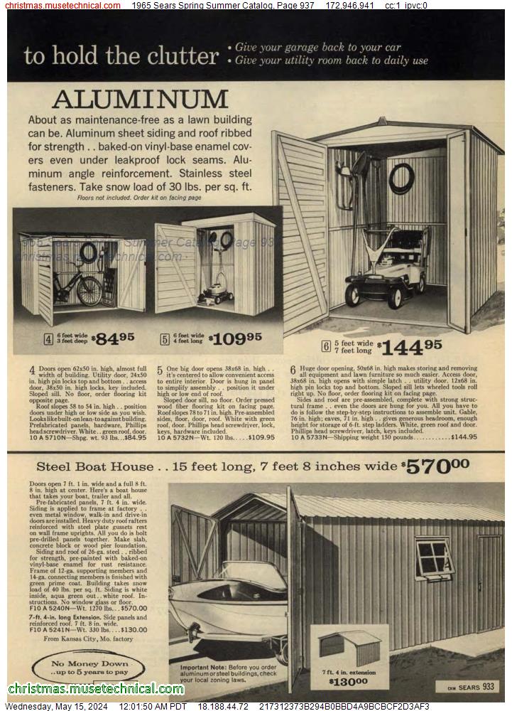 1965 Sears Spring Summer Catalog, Page 937