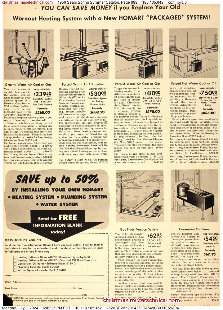 1950 Sears Spring Summer Catalog, Page 888