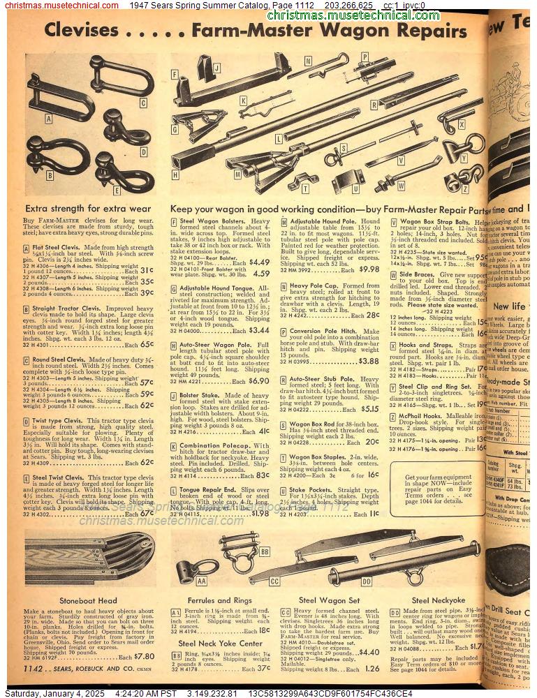 1947 Sears Spring Summer Catalog, Page 1112