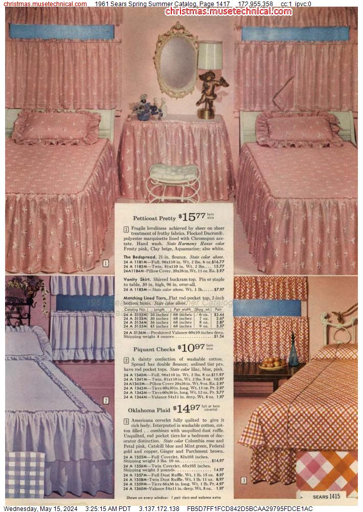 1961 Sears Spring Summer Catalog, Page 1417