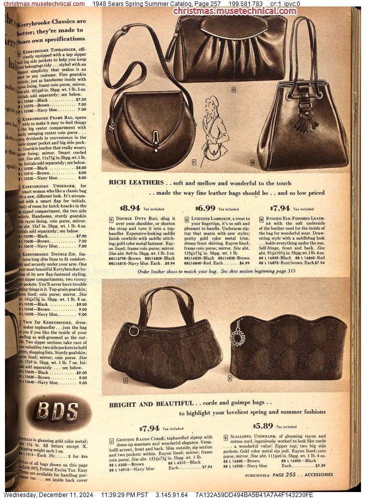 1948 Sears Spring Summer Catalog, Page 257