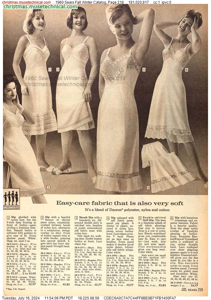 1960 Sears Fall Winter Catalog, Page 218