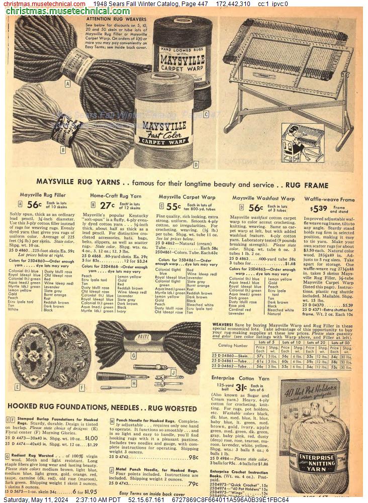 1948 Sears Fall Winter Catalog, Page 447
