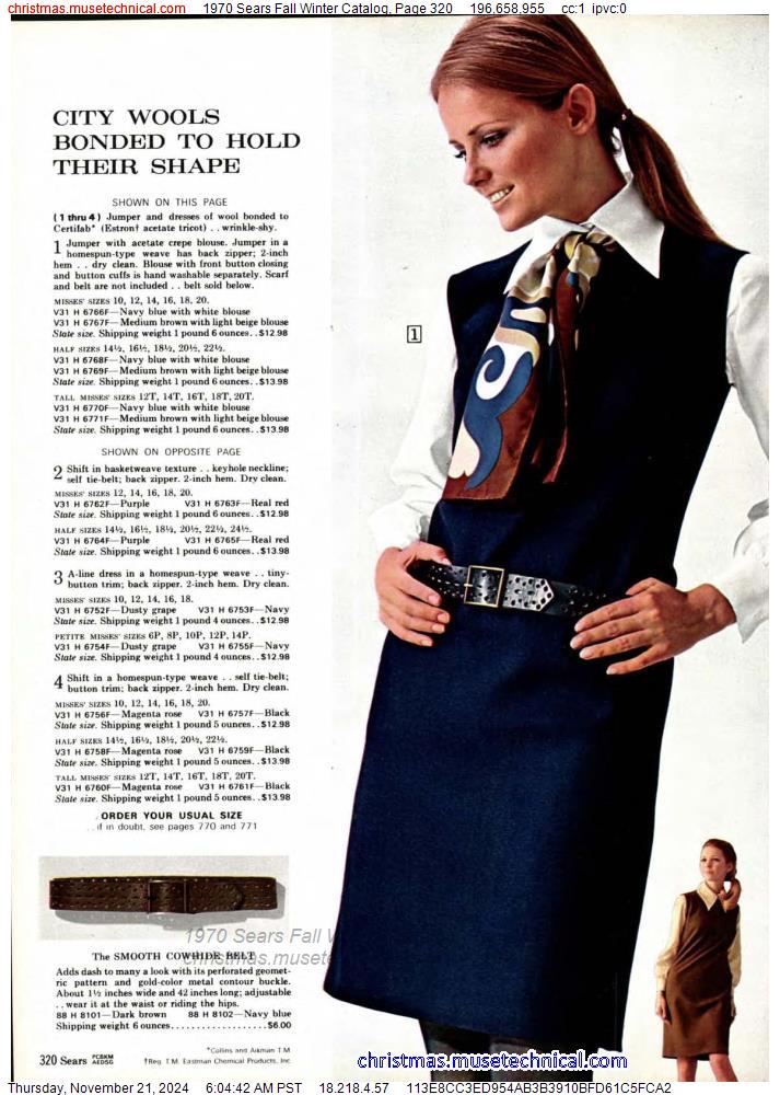 1970 Sears Fall Winter Catalog, Page 320