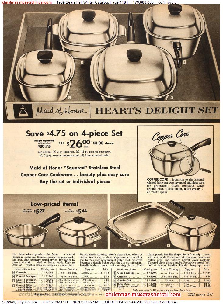 1959 Sears Fall Winter Catalog, Page 1181