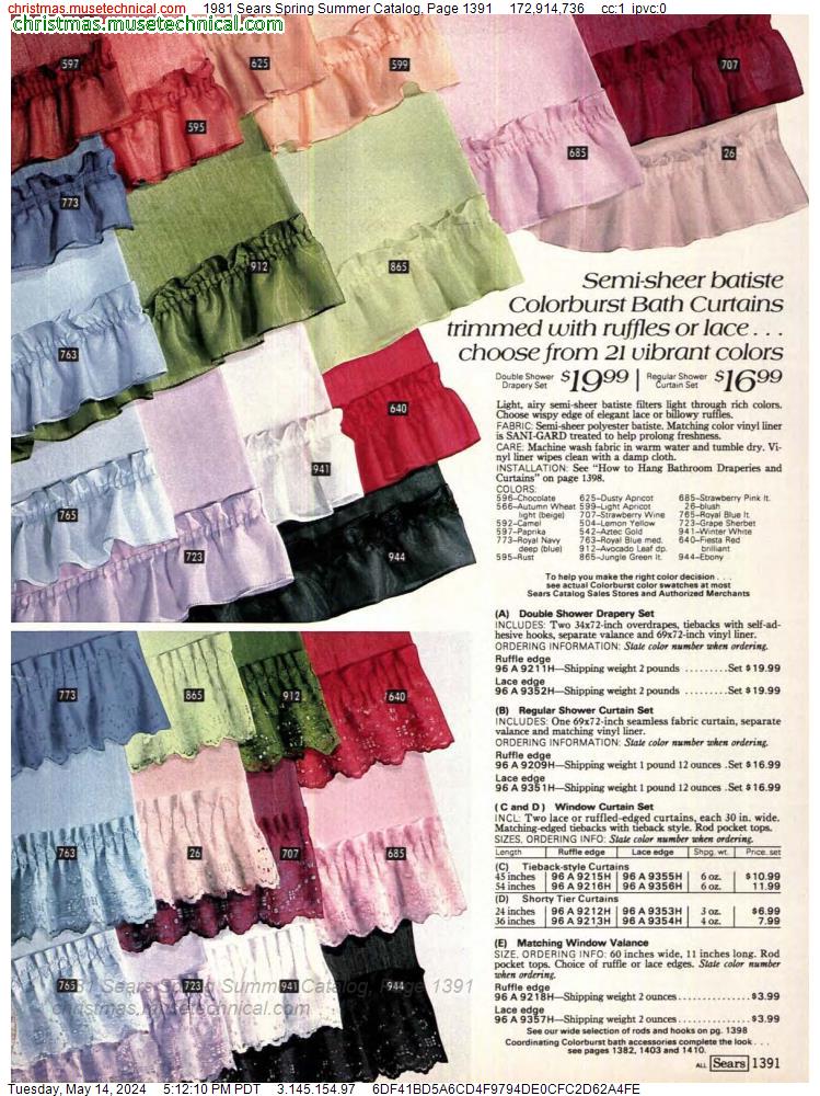 1981 Sears Spring Summer Catalog, Page 1391