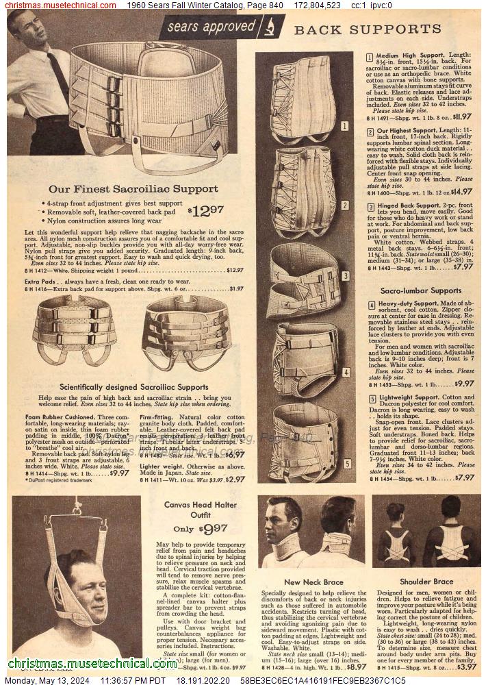 1960 Sears Fall Winter Catalog, Page 840