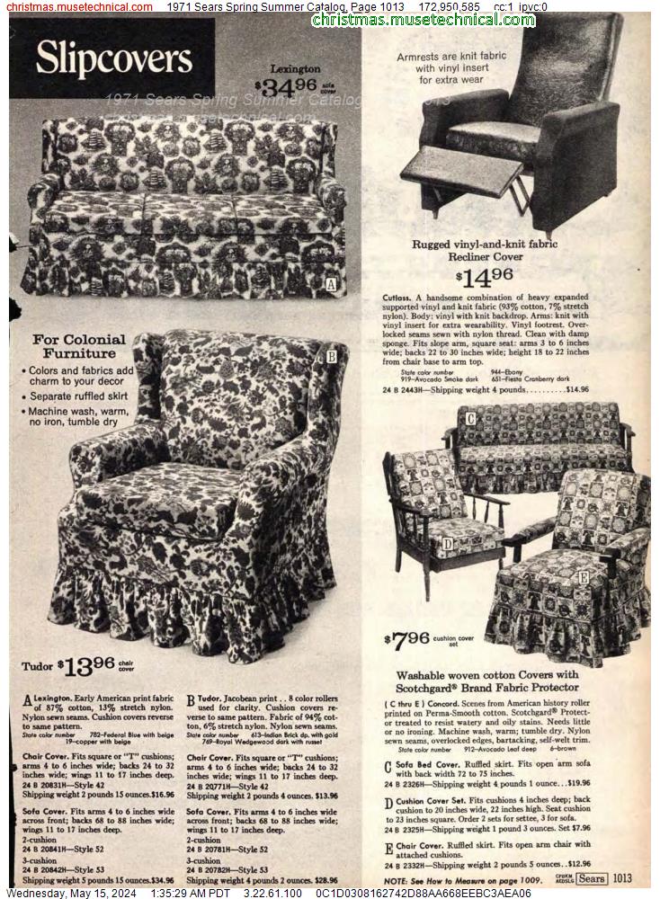 1971 Sears Spring Summer Catalog, Page 1013