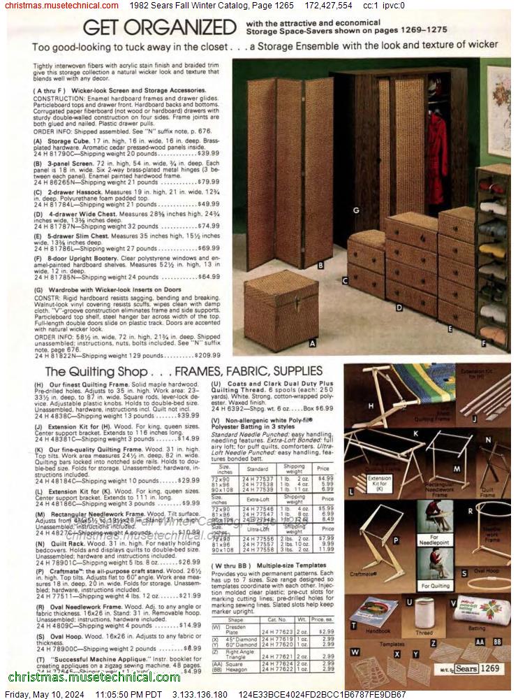1982 Sears Fall Winter Catalog, Page 1265