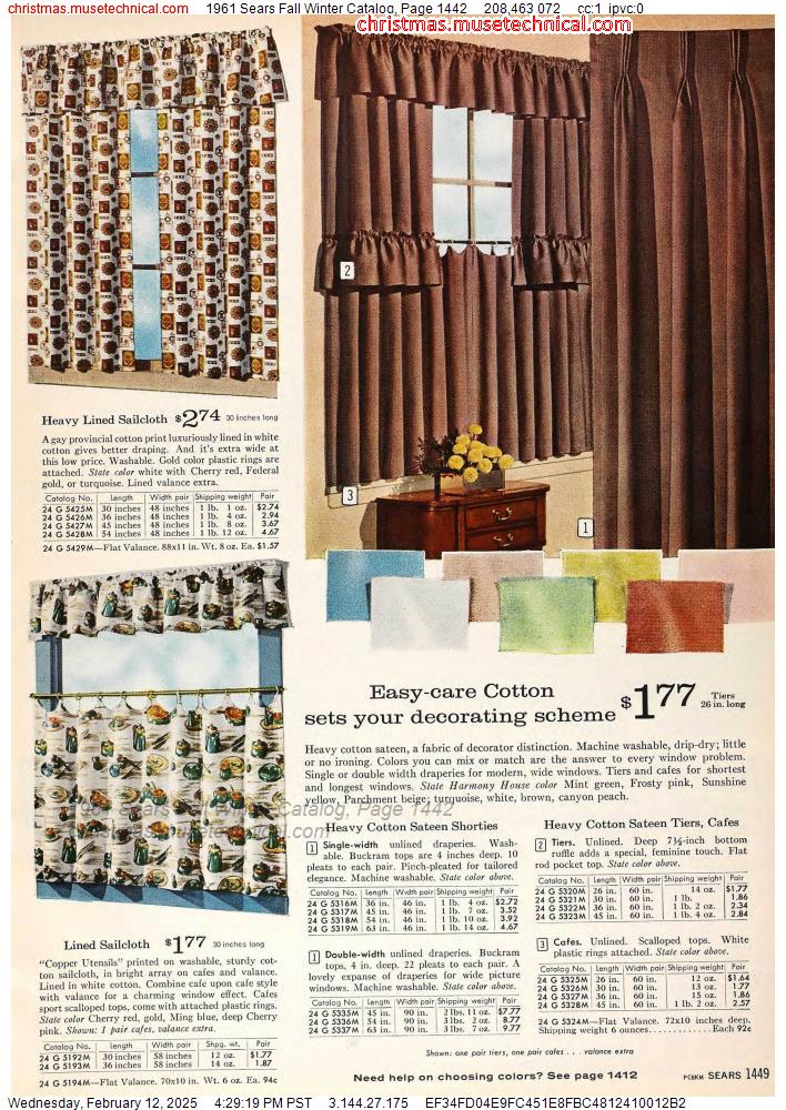 1961 Sears Fall Winter Catalog, Page 1442