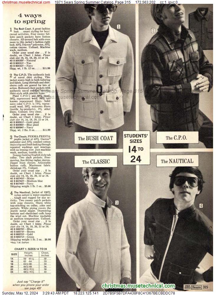 1971 Sears Spring Summer Catalog, Page 315