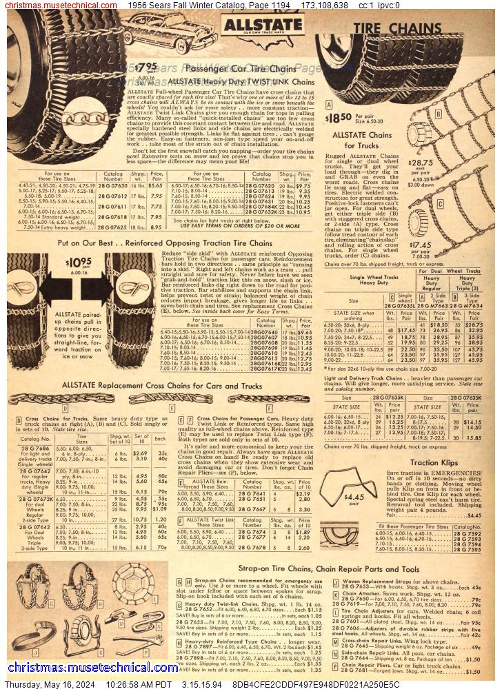 1956 Sears Fall Winter Catalog, Page 1194