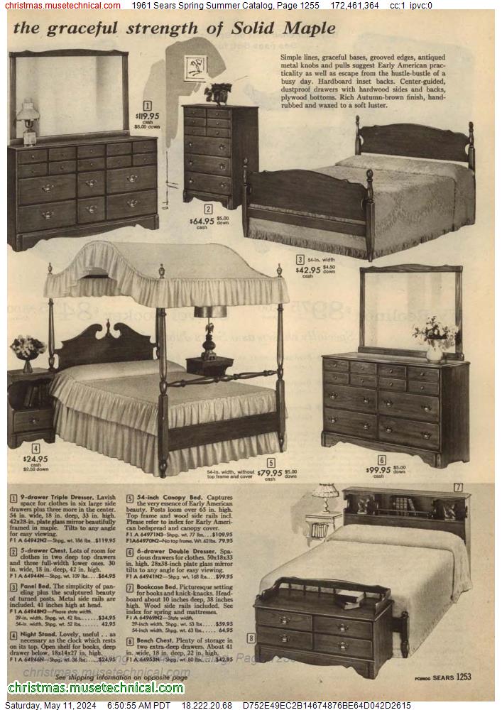 1961 Sears Spring Summer Catalog, Page 1255
