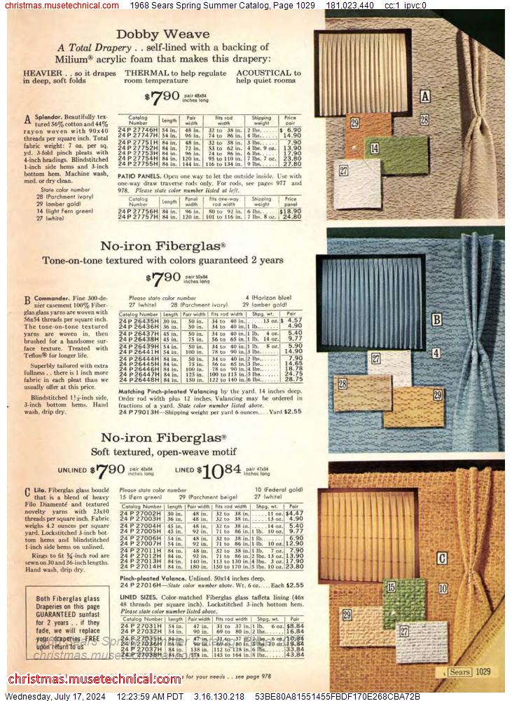 1968 Sears Spring Summer Catalog, Page 1029