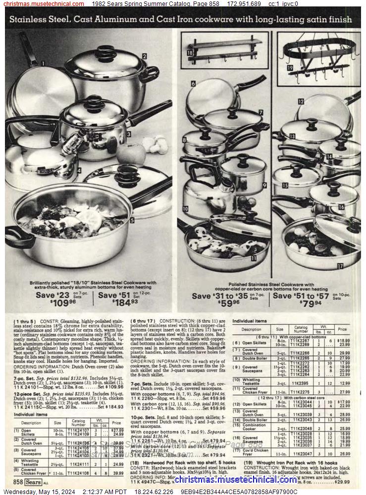 1982 Sears Spring Summer Catalog, Page 858