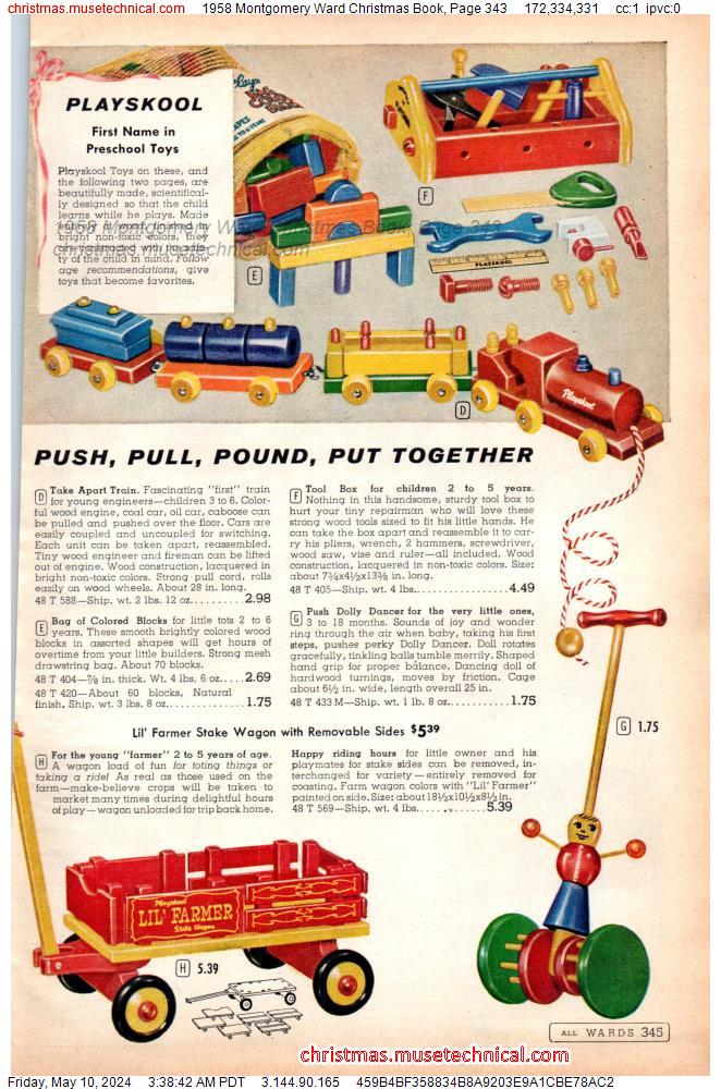 1958 Montgomery Ward Christmas Book, Page 343