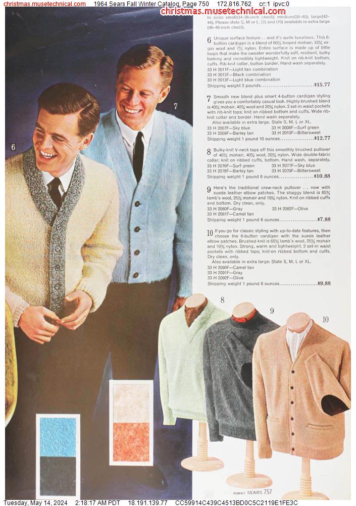1964 Sears Fall Winter Catalog, Page 750
