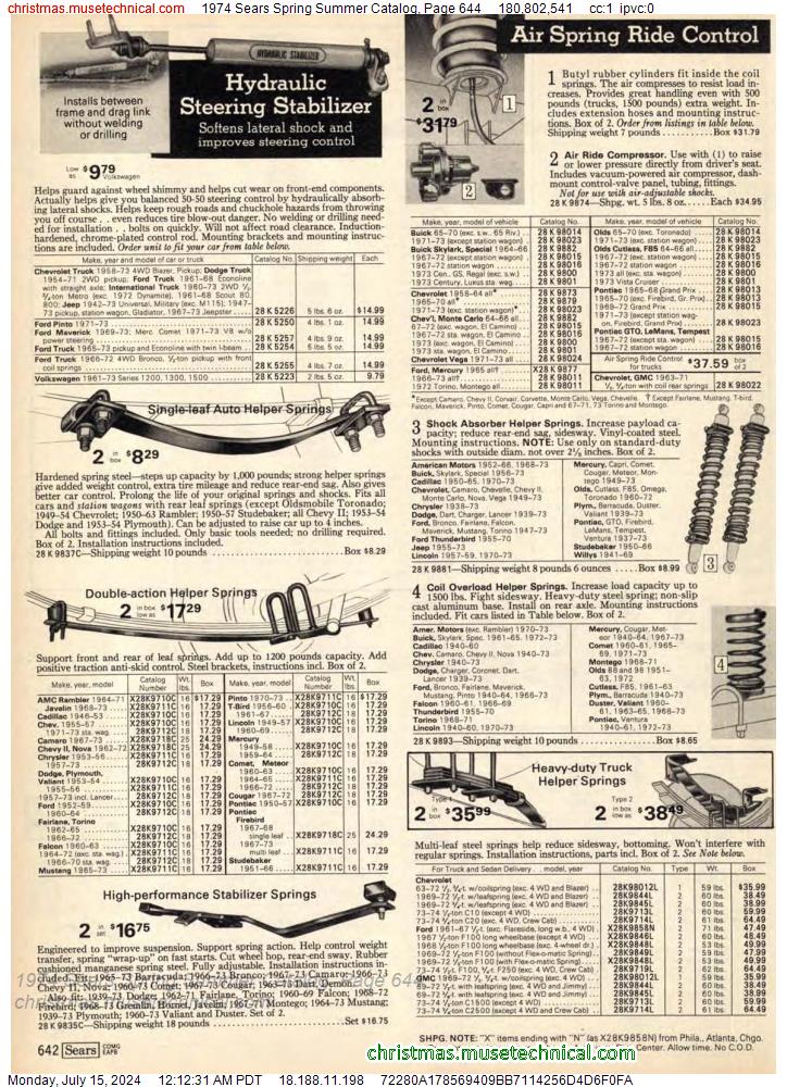 1974 Sears Spring Summer Catalog, Page 644