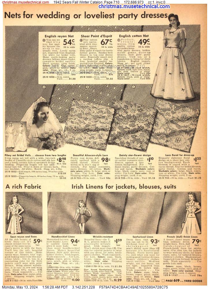 1942 Sears Fall Winter Catalog, Page 710