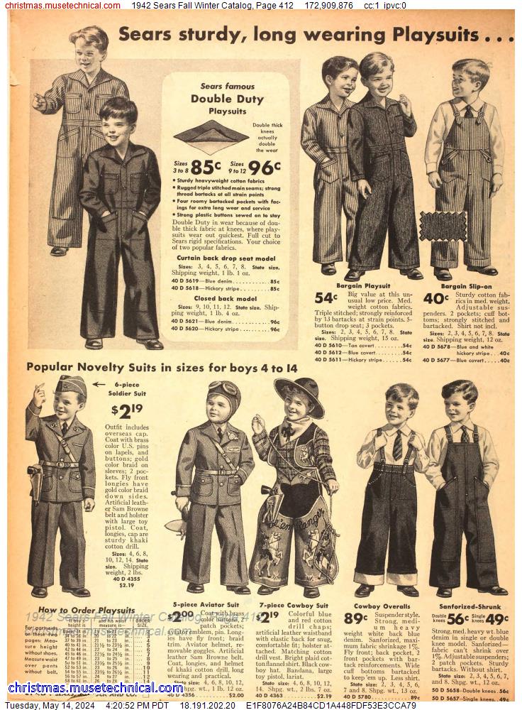 1942 Sears Fall Winter Catalog, Page 412