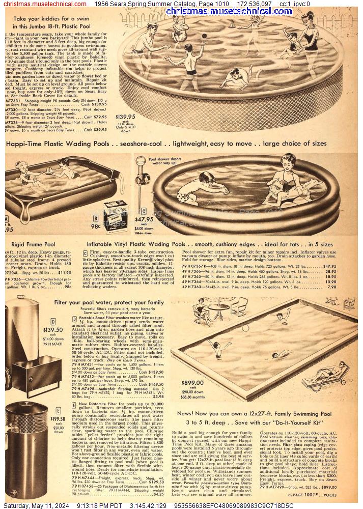 1956 Sears Spring Summer Catalog, Page 1010